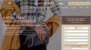 Betsey's Boutique Shop Franchise Website