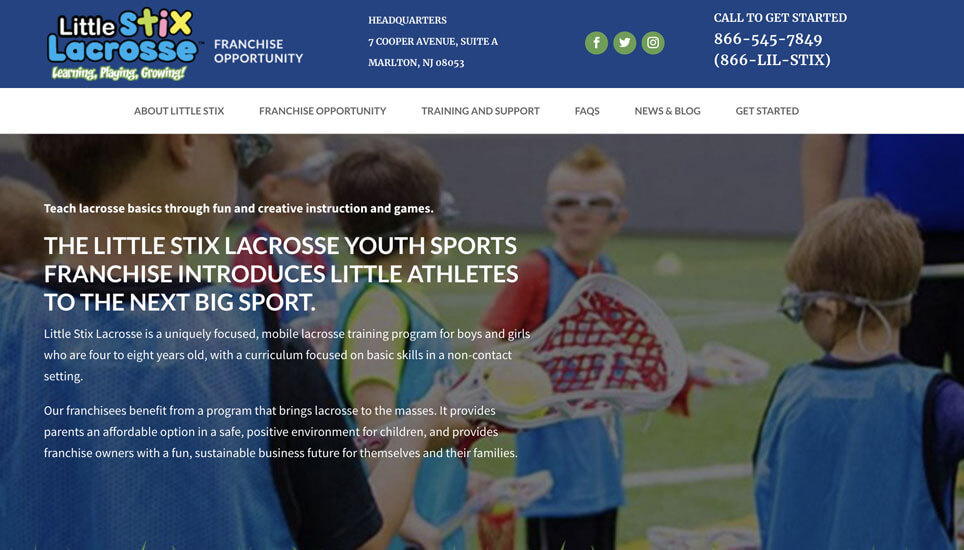 Little Stix Lacrosse Franchise Website