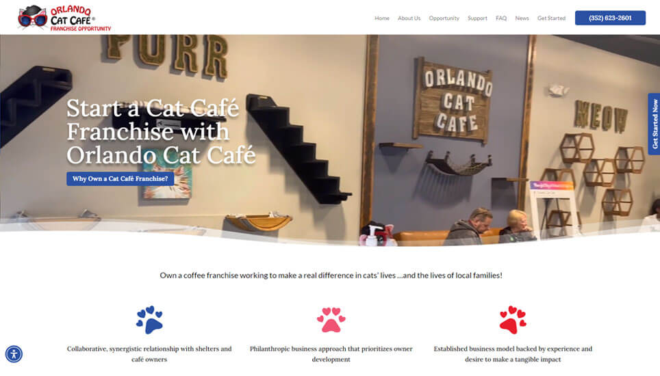 Orlando Cat Cafe Franchise Website