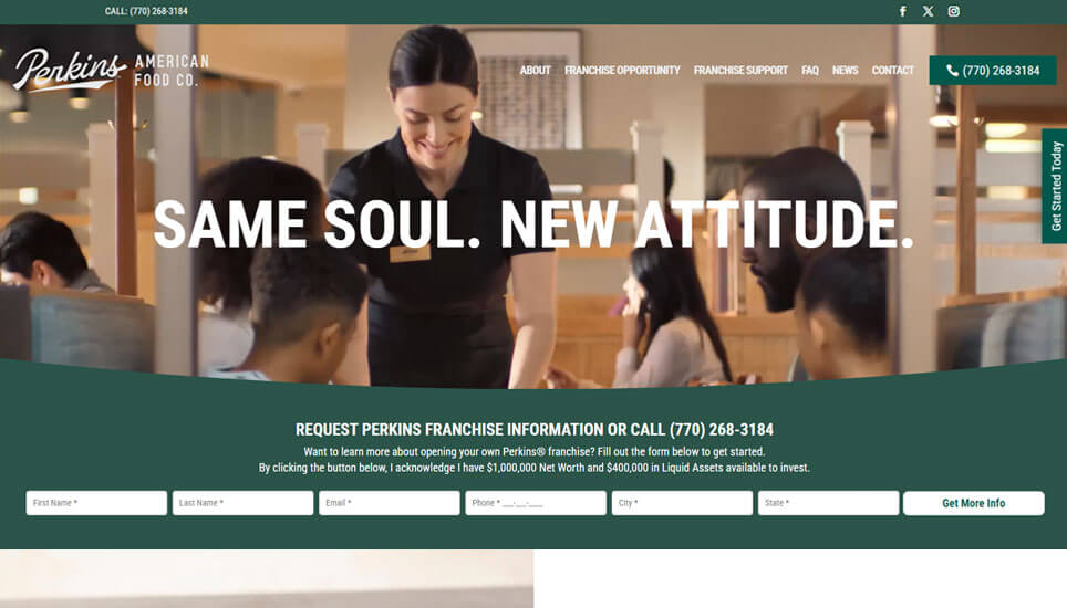 Perkins Franchise Website