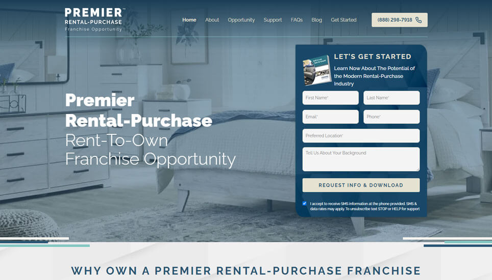 Premier Rental-Purchase Franchise Website