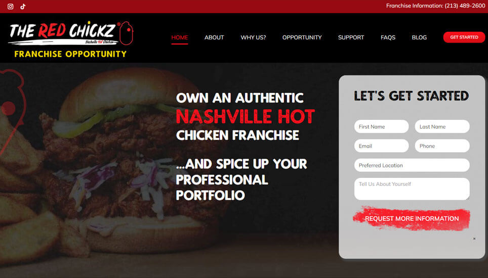 The Red Chickz Franchise Website